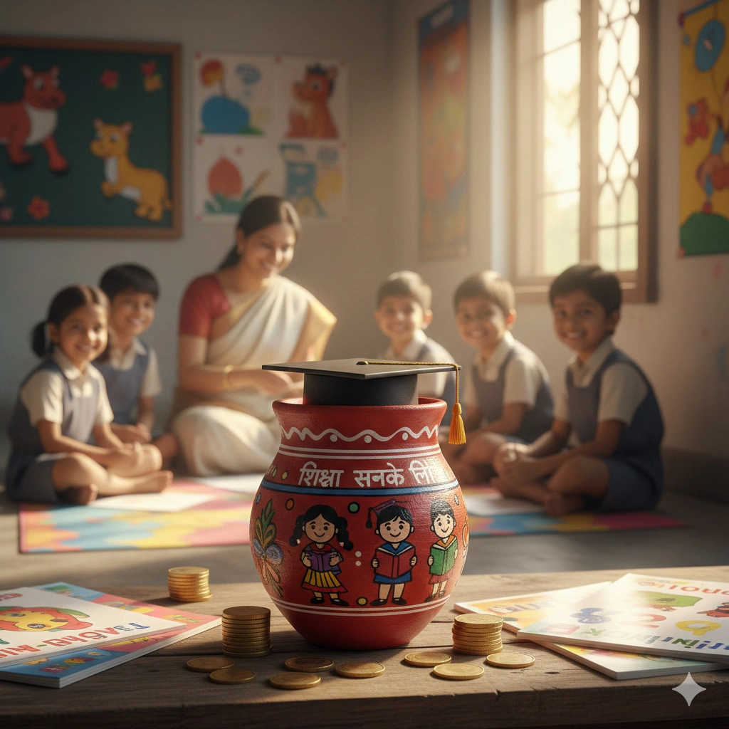 Piggy bank representing affordable education