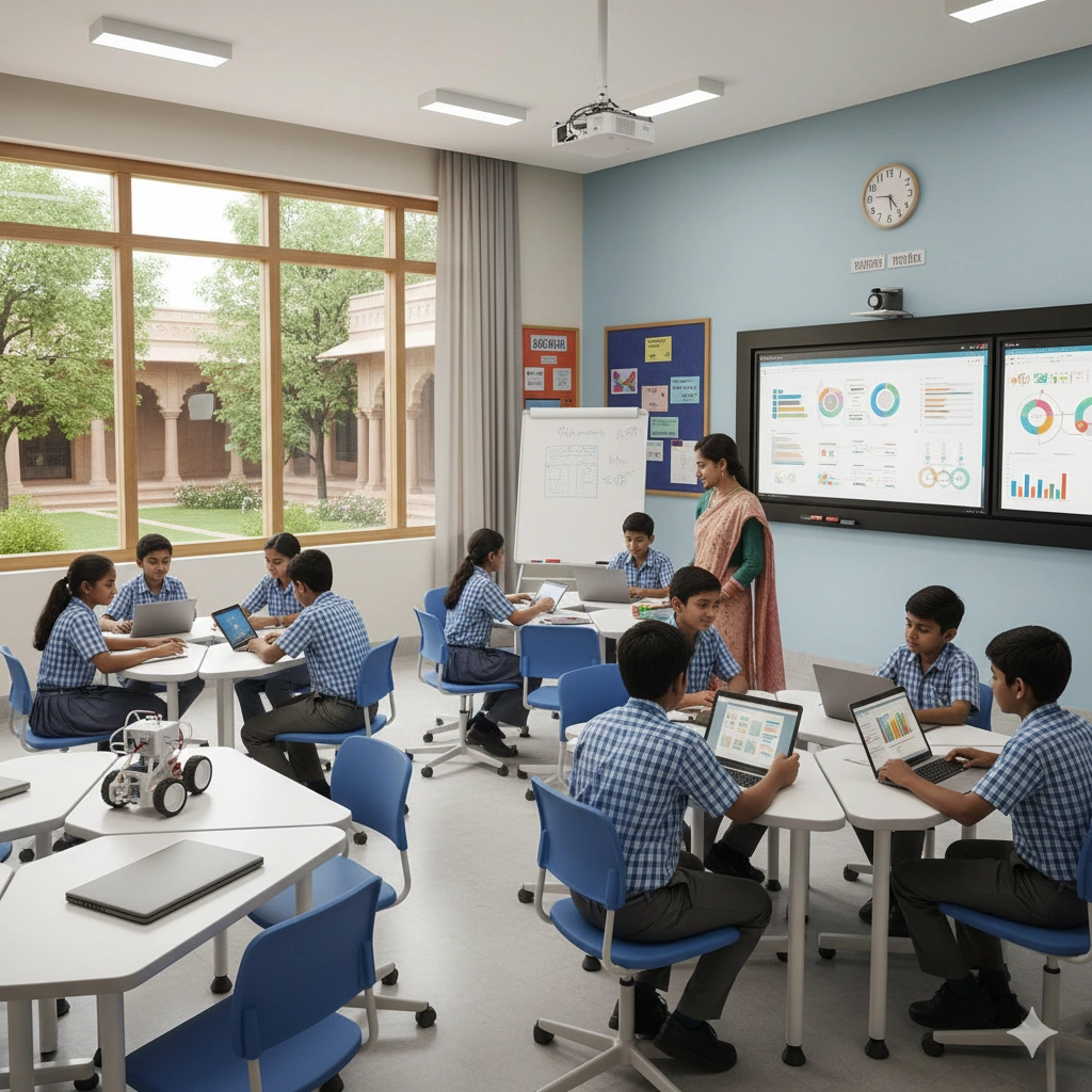 Future-ready classroom with technology and collaborative learning