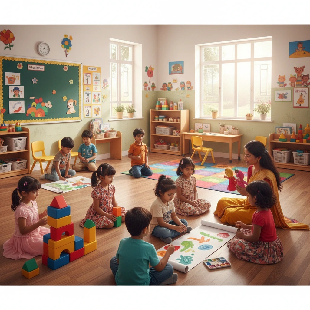 NEP 2020 foundational stage Nursery KG Class 1 — holistic play-based learning