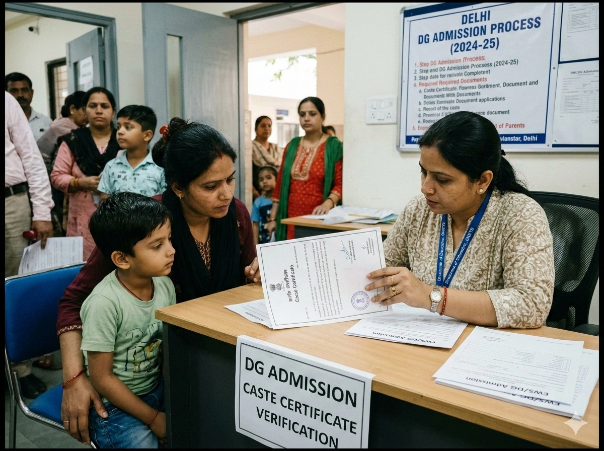 Delhi DG admission caste certificate verification