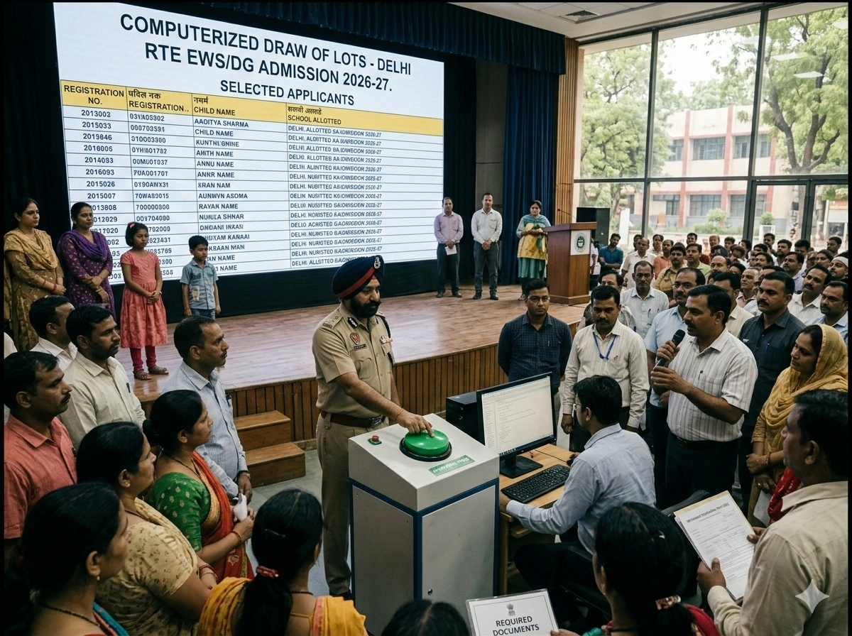 Computerized draw of lots for Delhi RTE DG admission