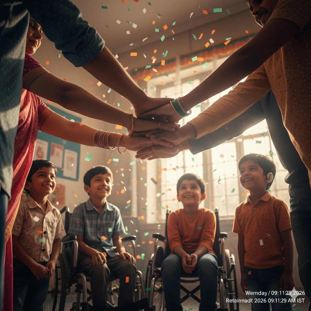Hands joining together in unity