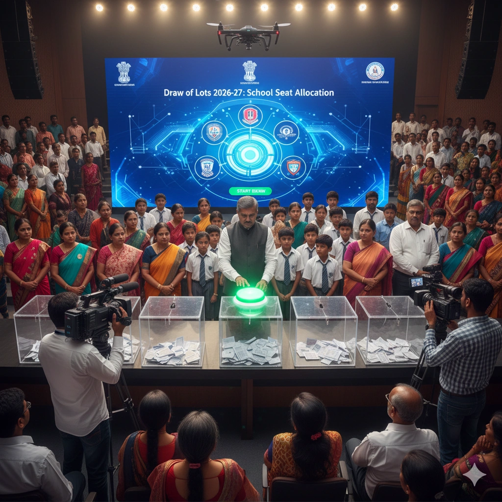 Computerized random draw of lots for transparent school seat allocation