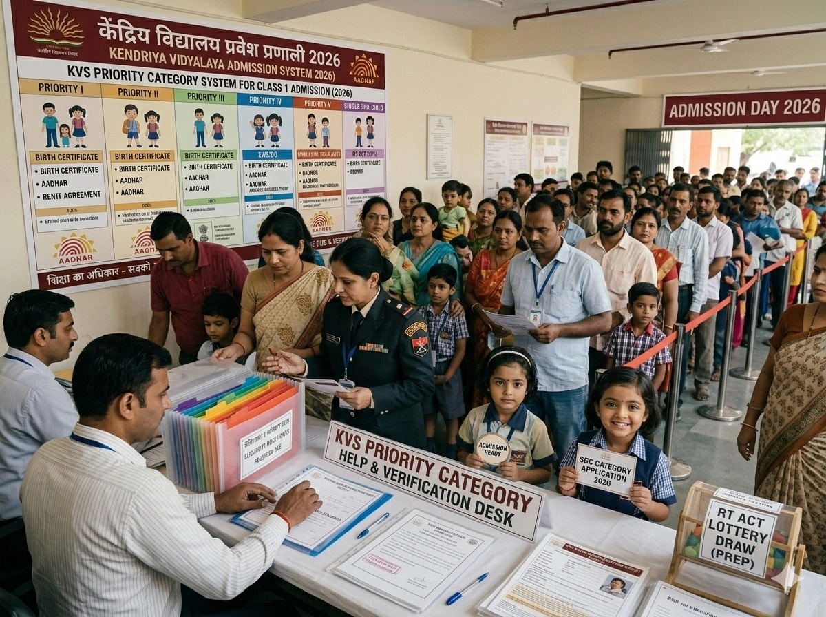 KVS priority category system for Kendriya Vidyalaya Class 1 admission 2026