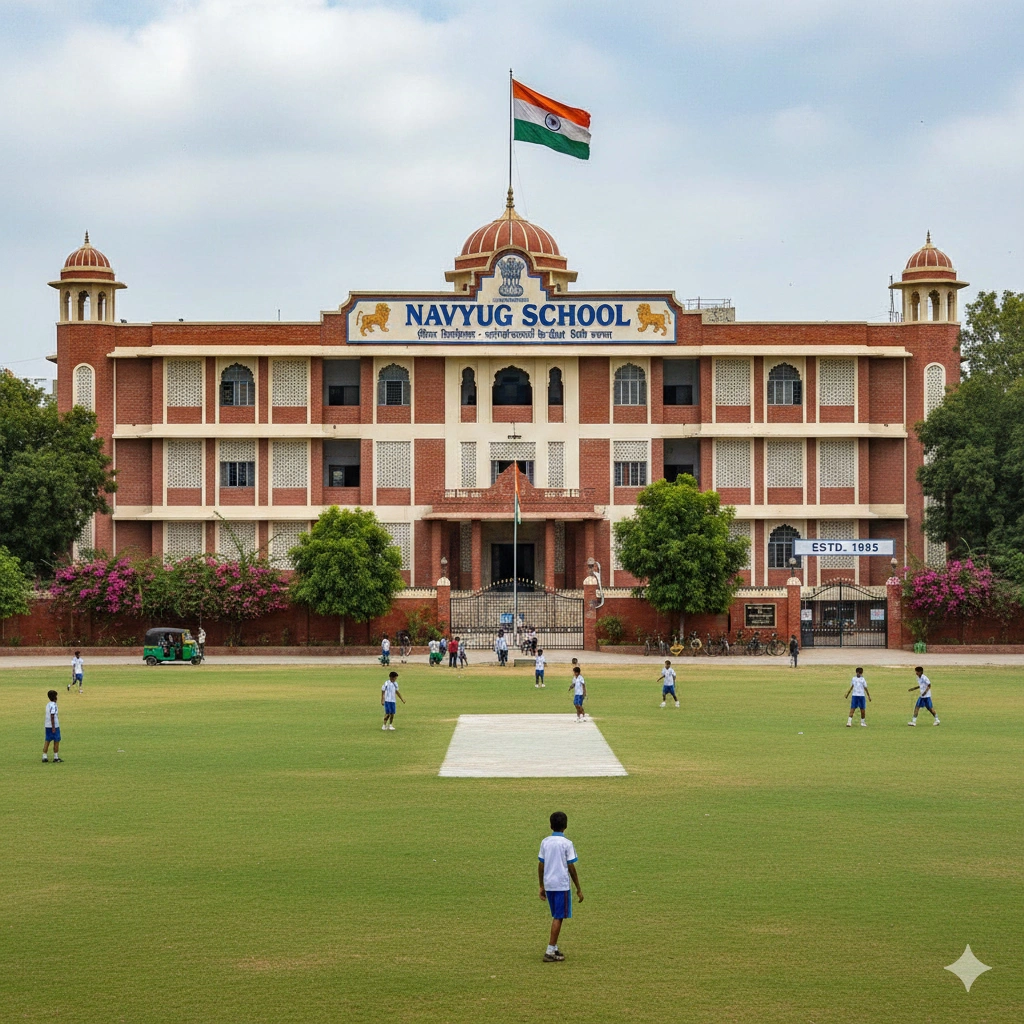 Navyug School building in Delhi - Government School