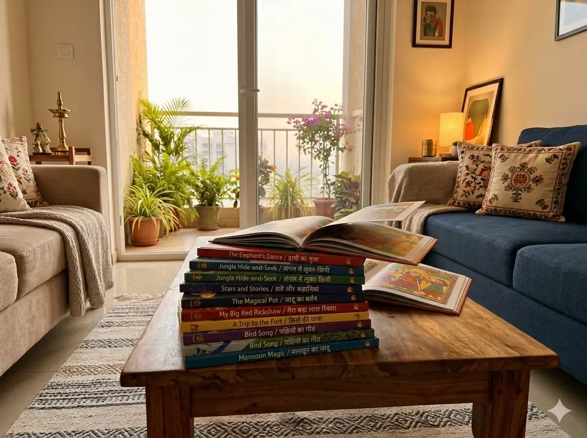 A stack of colorful, engaging children's books