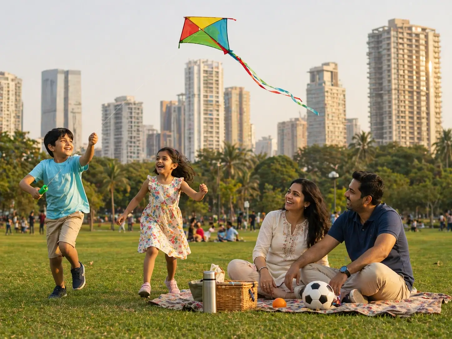 A family spending quality time outdoors