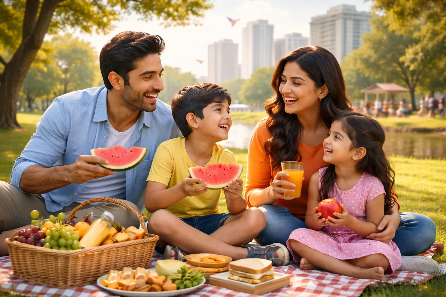 Family spending time together outdoors