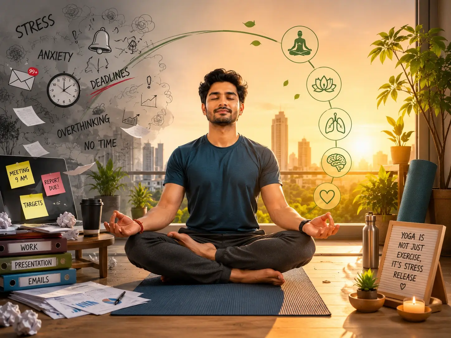 Yoga practice helping with modern day stress