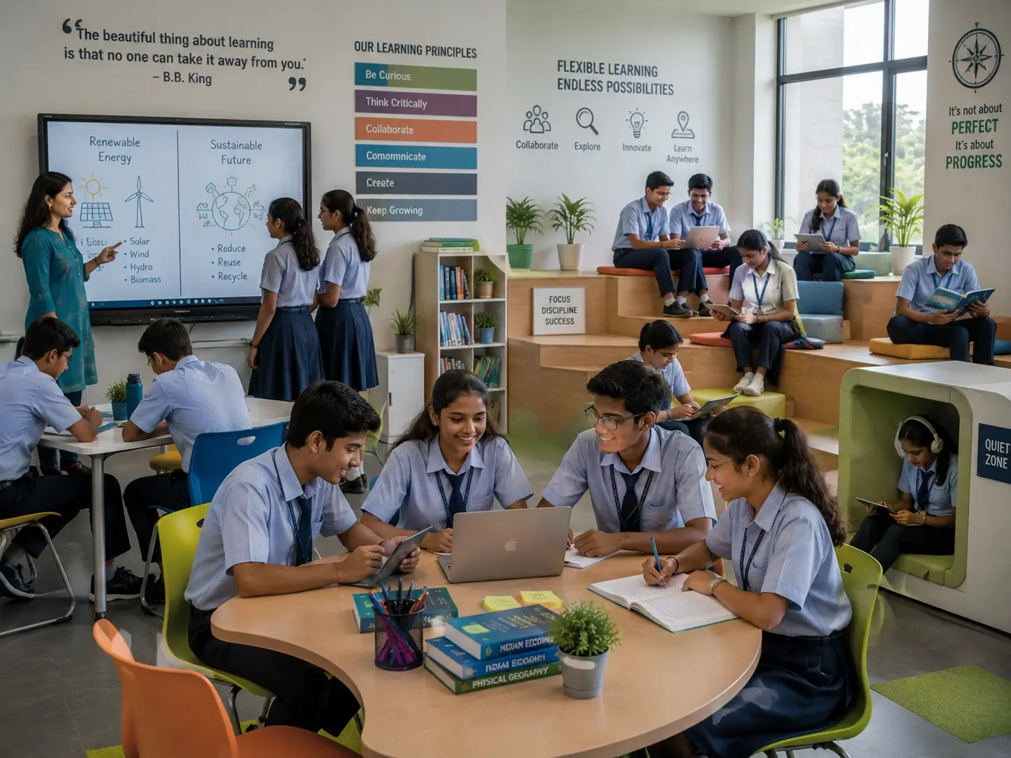 Modern educational environment allowing flexible learning patterns
