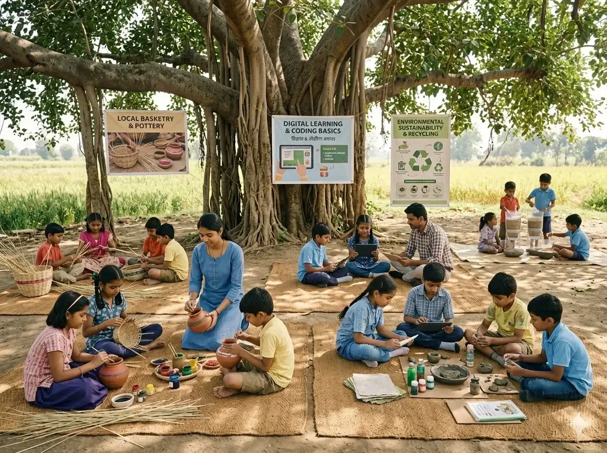 Students learning and engaging in school