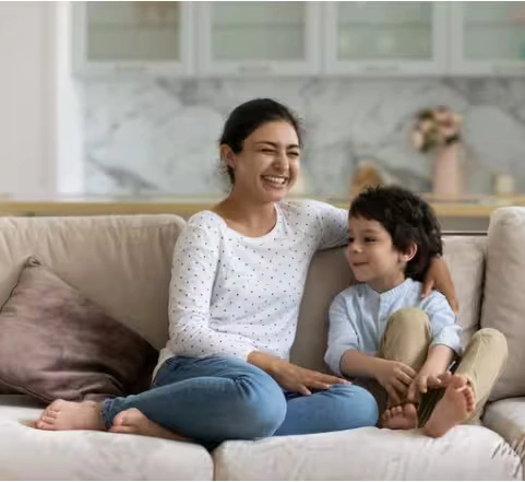 Child relaxing at home