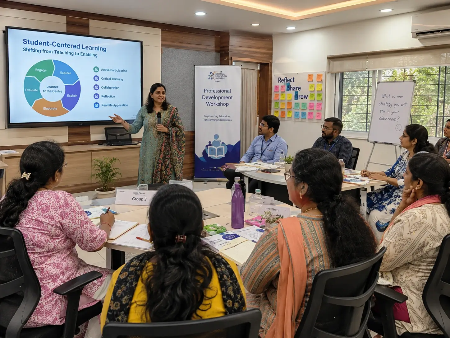 Teachers attending a professional development workshop