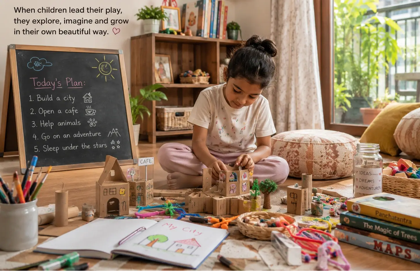 Child engaging in unstructured free play